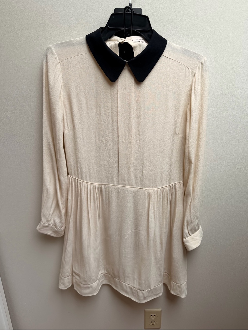 Sunday Best Cream Dress with Black Peter Pan Collar Twee